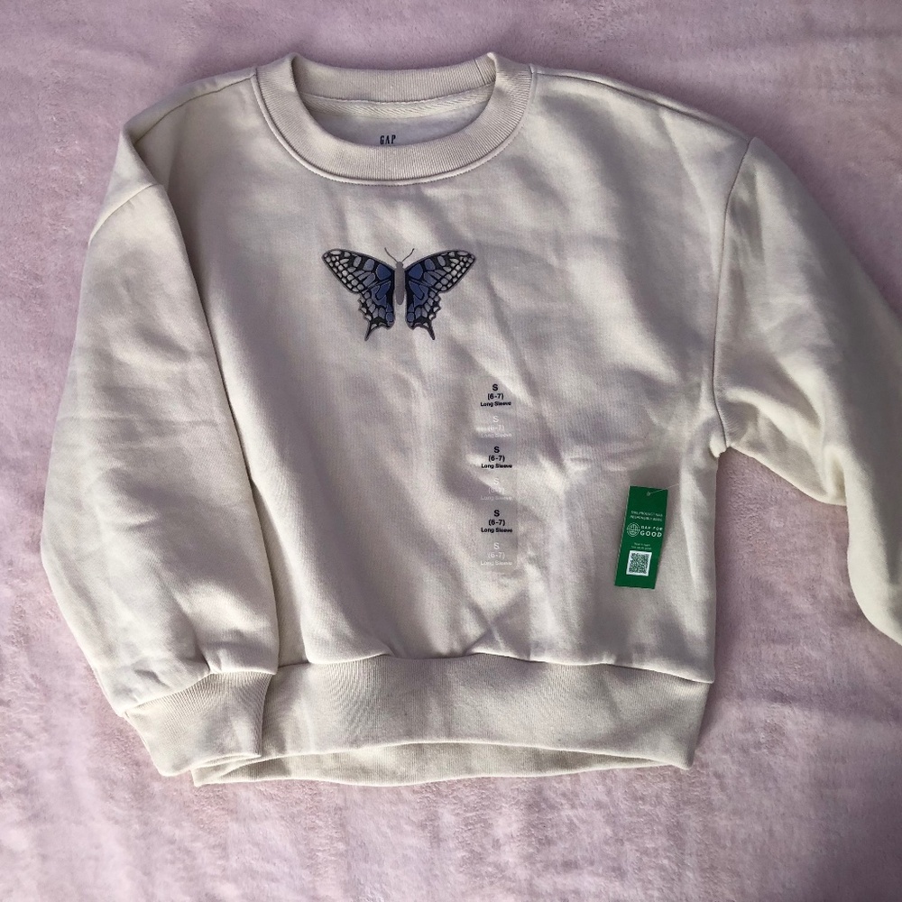 Gap Kids Butterfly Sweatshirt NWT - Size 6-7